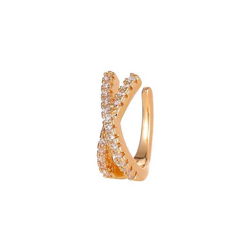 2023 Punk Metal Zircon Earrings Cufflinks Female Non Perforated C-shaped Geometric Small Earrings Clip Jewelry W241017