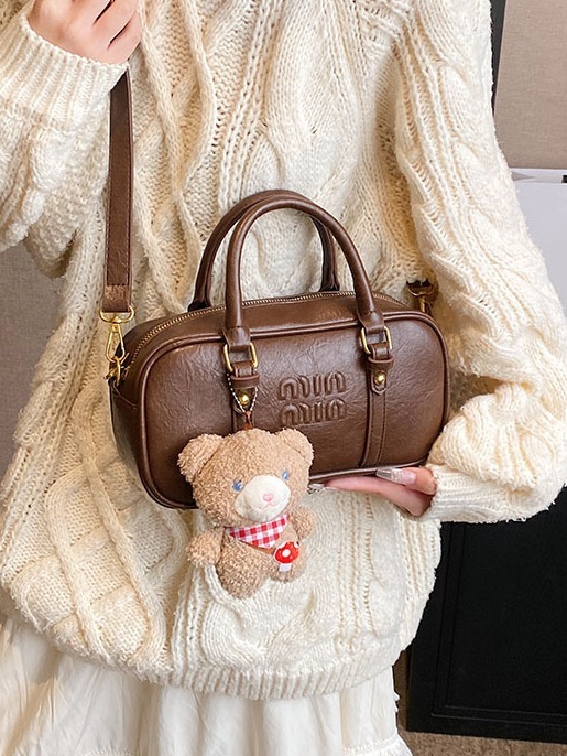 Designer bag autumn/winter new lychee pattern diagonal cross single shoulder zipper women's handbag