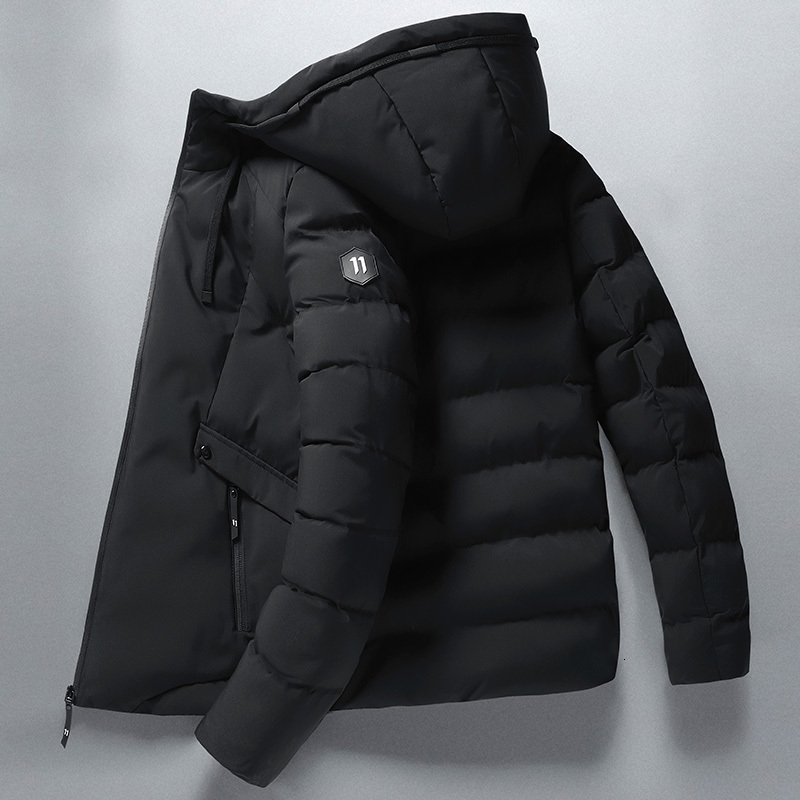 Mens winter hooded jacket cotton apron Parka jacket mens down cotton jacket Korean casual mens coat 241017