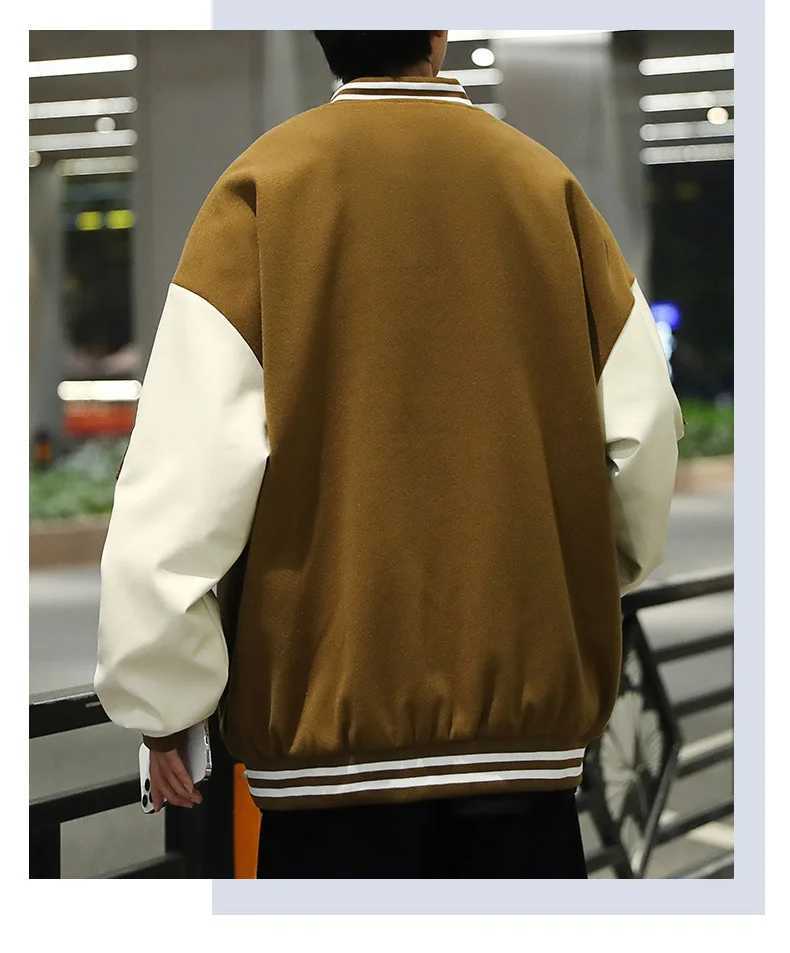 High Street Spring Autumn Baseball Jacket Mens Letter Reflecting Harajuku College Bomber Jacket Mens Super Large S-4XL Tank Top Mens M241017