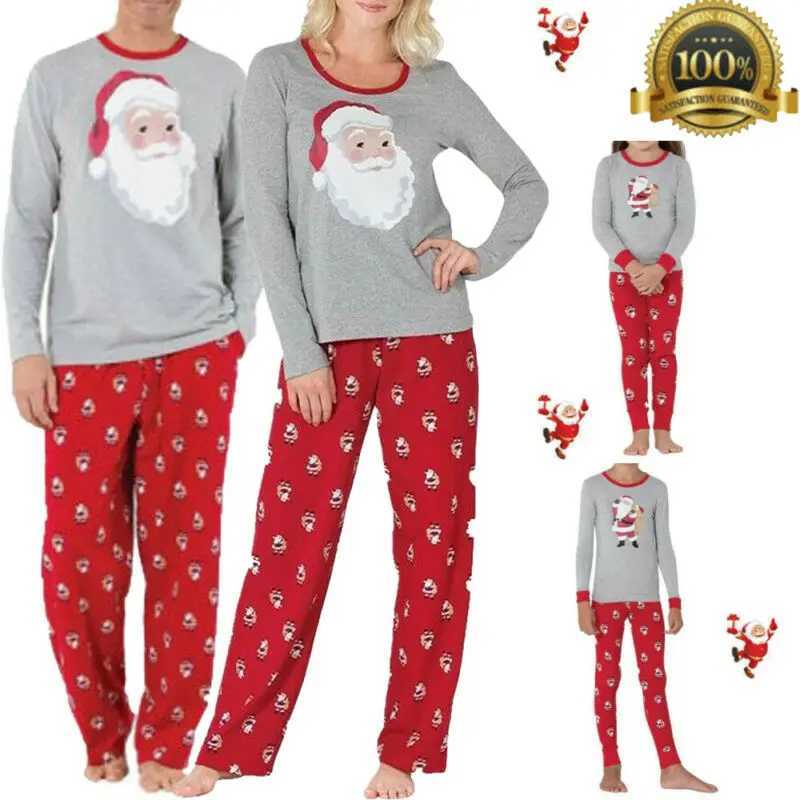 PUDCOCO Christmas Family Matching Pajama Set Adult Women Children Santa Claus Pajama Set W241015