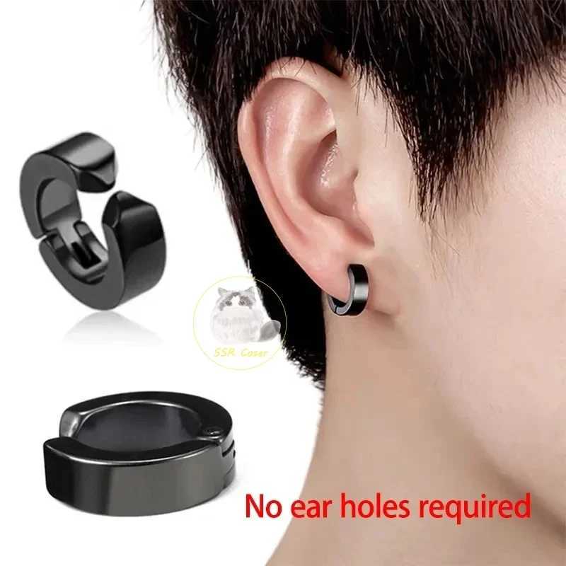 Home>Anime>Chainsaw>Yoshida Hirofumi Role Playing Earclip Earrings>Womens Punk Black Non Perforated Fake Earrings New Fashion Jewelry W241