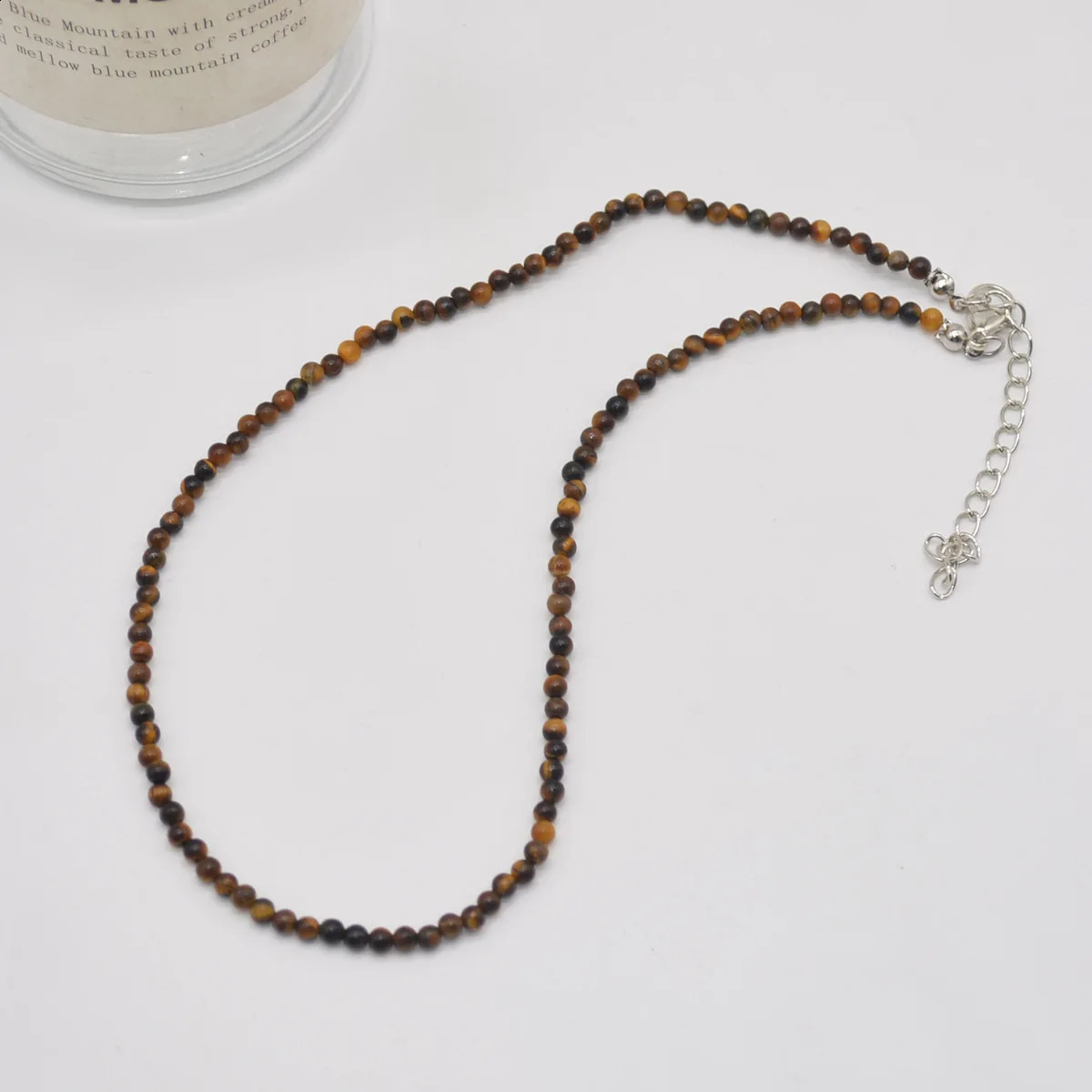 10mm Natural Tiger Eye Stone Bead Necklace Mens Fashion Round Bead Necklace Womens n Accessories 241017