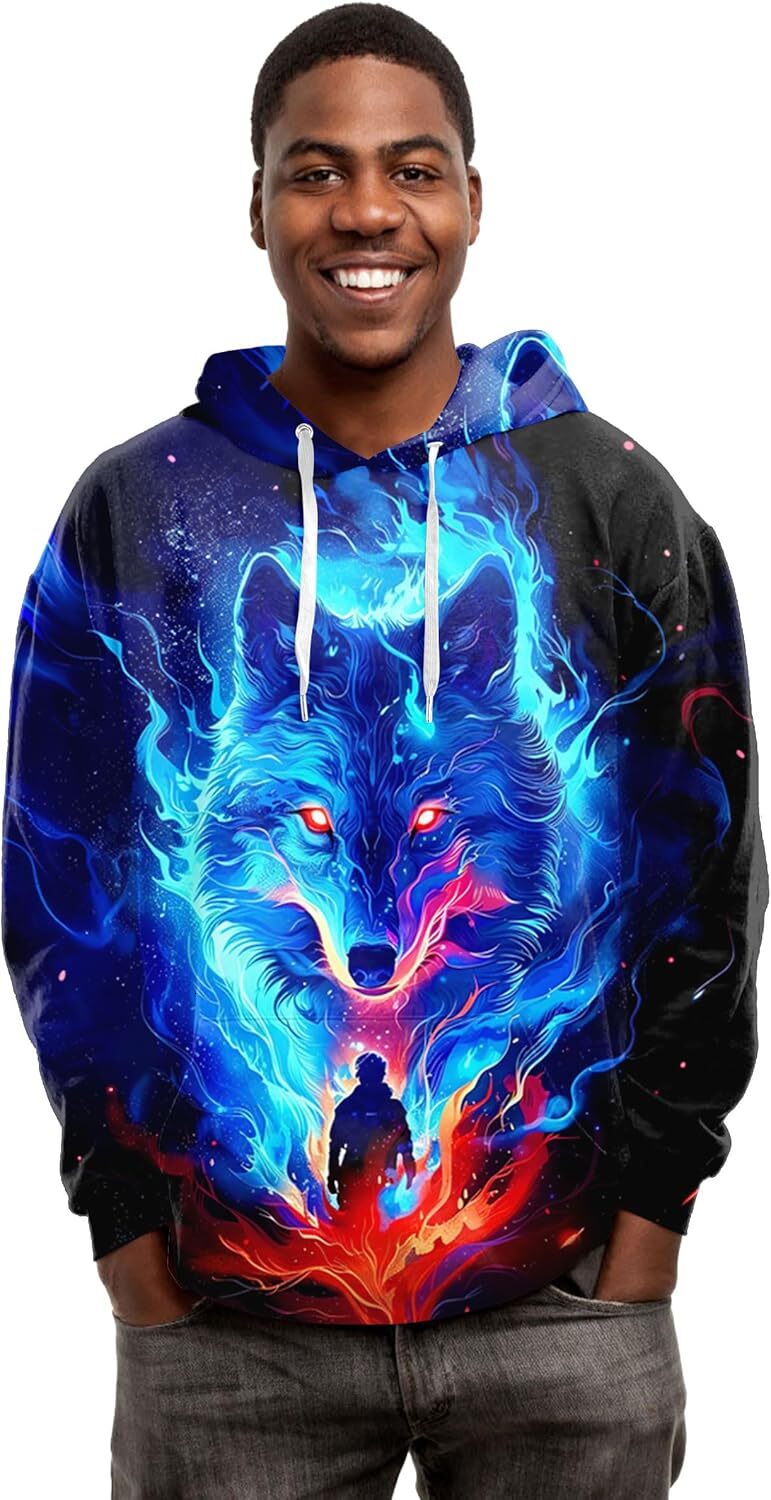 Hoodie for Mens Womens Unisex Cool 3D Liner Hoodies Upgrade Quality Pullover Novelty Print Sweatshirt With Front Pocket Graphic Hoodies sweatshirt War