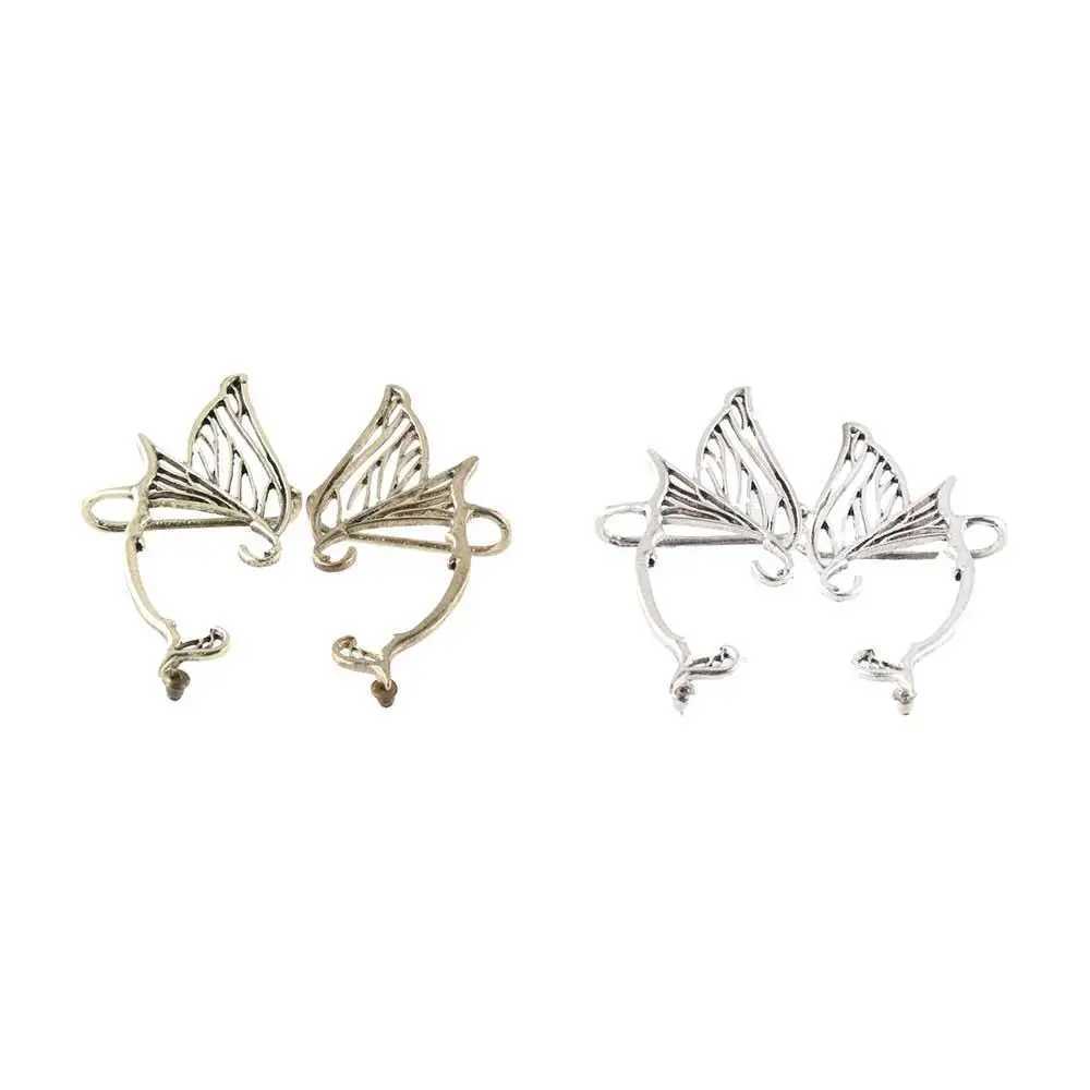 Single sided earrings leaf/right ear fairy ear cuffs elf ear clip antique gold earrings Gothic Halloween earmuffs W241017