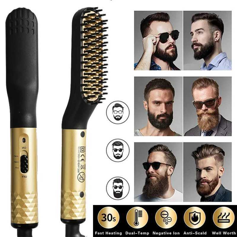 New Hair Straightener Quick Heated Electric Hot Comb Professional Negative Ion Anti-Scalding Ceramic Beard Straightener BrushXJ241016