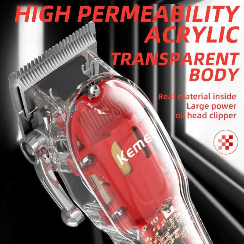 Kemei Professional Mens Barber Electric Beard Trimmer Charging Barber Transparent Barber KM-1761 W241017