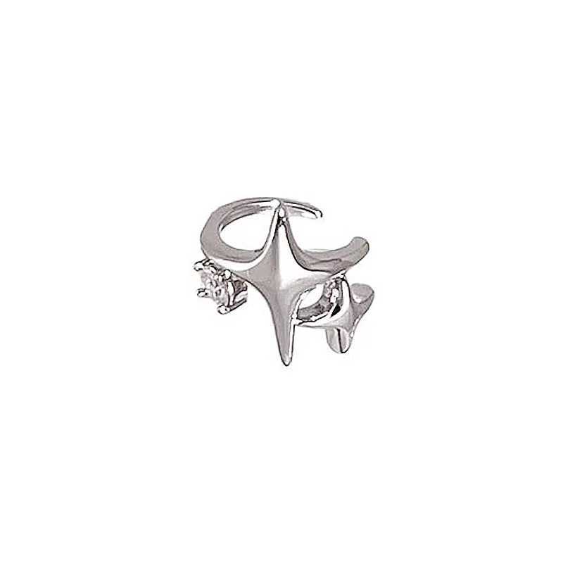 Fashionable silver cross star zircon clip earrings suitable for women non perforated fake earrings a large number of jewelry earrings cuffs aretes de 