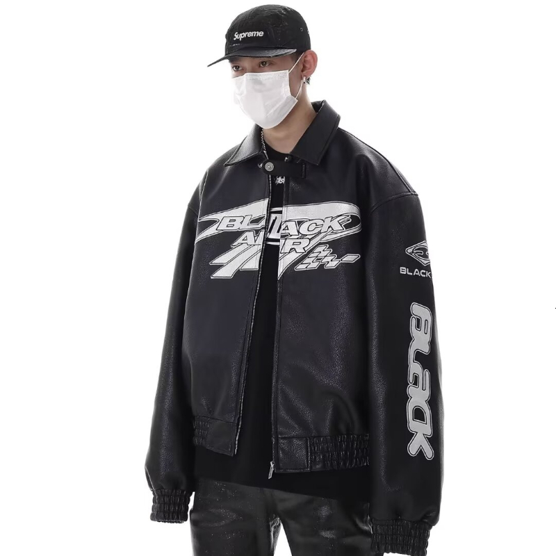 Sier Street Racing Suit Jacket Mens Oversize American Vintage Motorcycle Coats Letter Printing Hip Hop Baseball Uniform