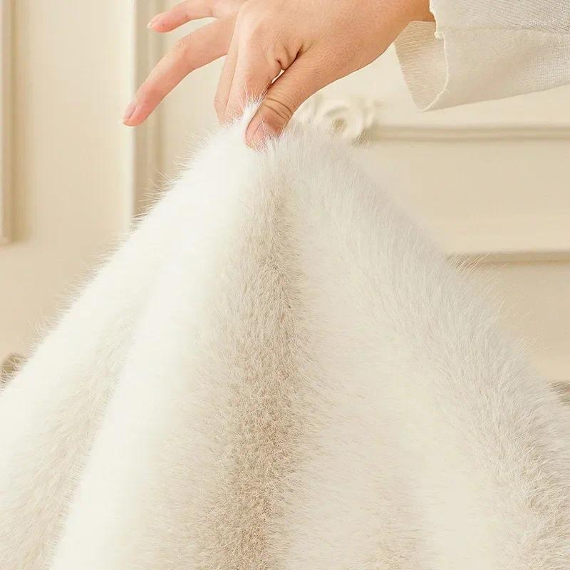 Chair Covers Veet Sofa Cover Universal Plaid Plush Non-Slip Thickened Living Room Warm Flannel Cushion Armrest Back Towel
