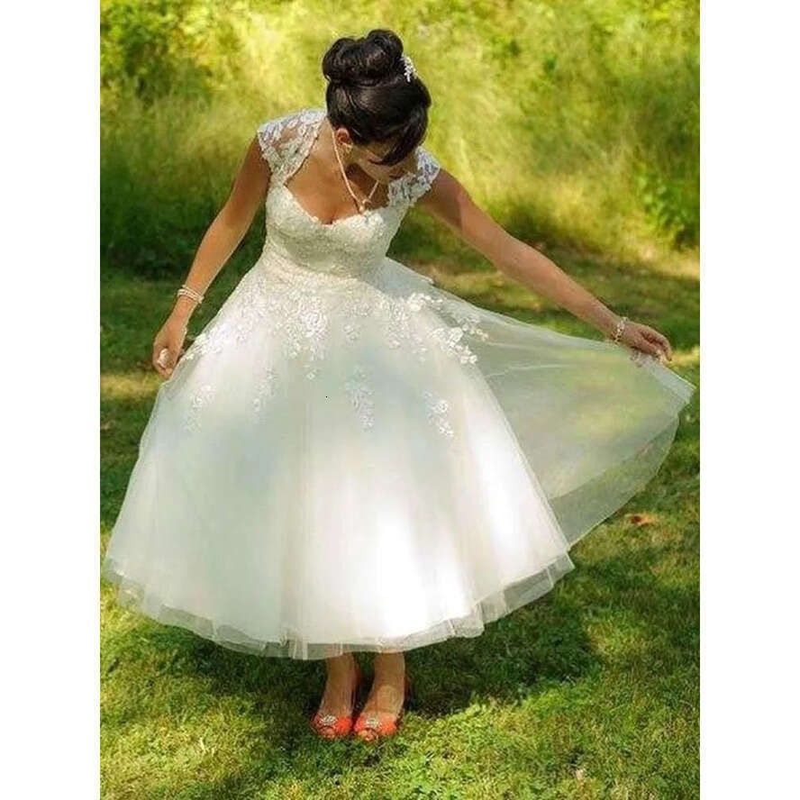 Boho Modest Cap Sleeve Sweetheart A E Tulle Wedding Dresses Bridal Gowns Vestidos De Noiva