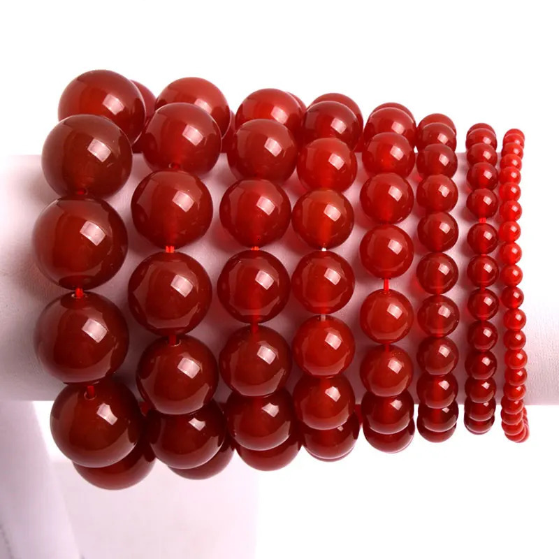 High quality natural red agate bracelet natural stone bracelet 4 6 8 10 12mm DIY jewelry bracelet 241017