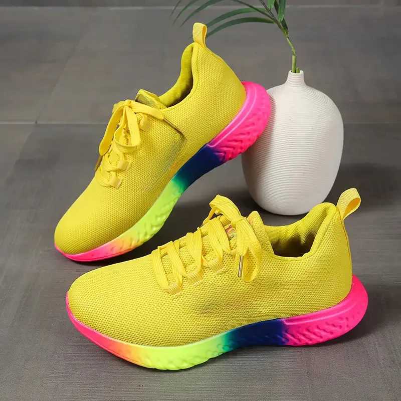 Womens casual shoes summer new lightweight mesh womens sports shoes lace comfortable breathable womens vulcanized shoes Y241017