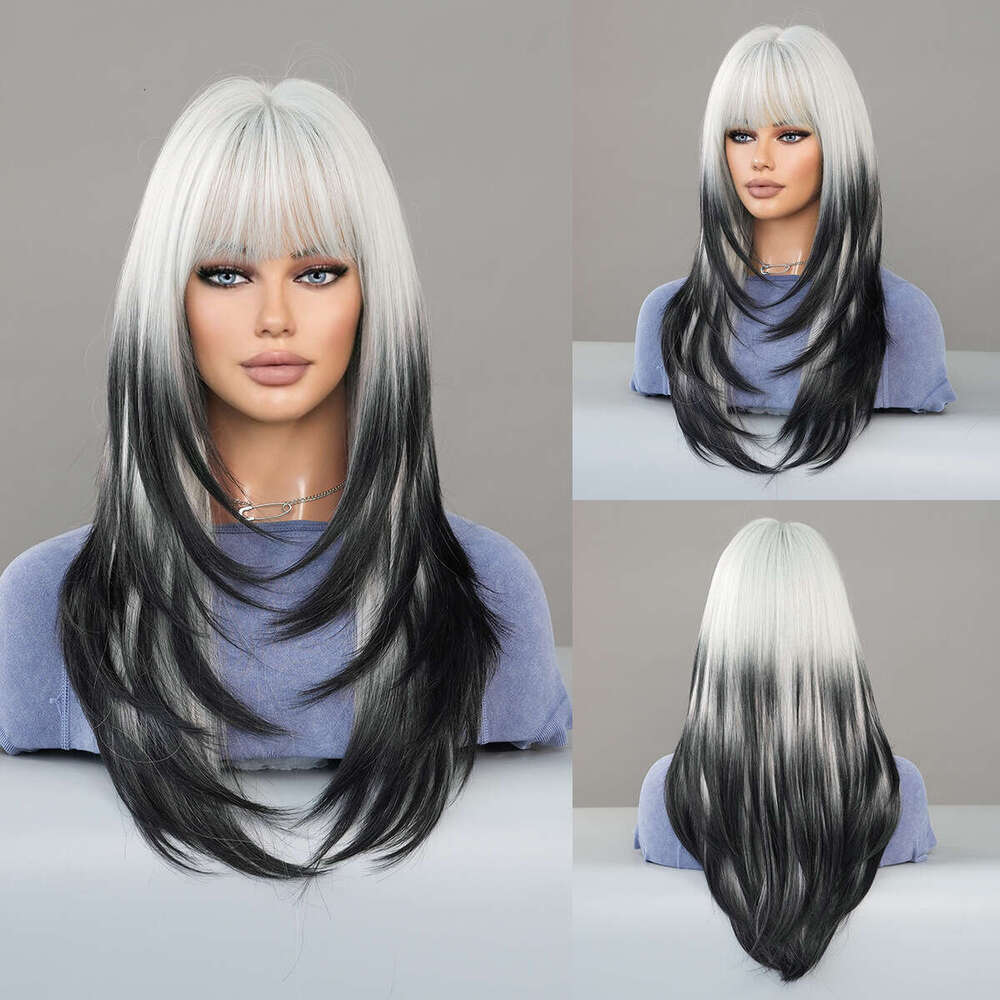 St. Patrick's Day Party Vanilla Green Long Straight Women's Wig, High-Level Synthetic Full Head Cover