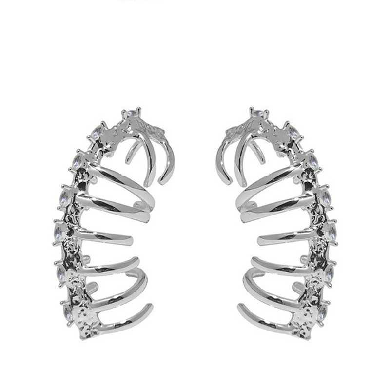 2022 New Y2K Retro Fashion Elegant Punk Elf Long Ear Clip Crystal Water Diamond Design Cool Ear Cuff Packaging Stud Clip Earrings W241017
