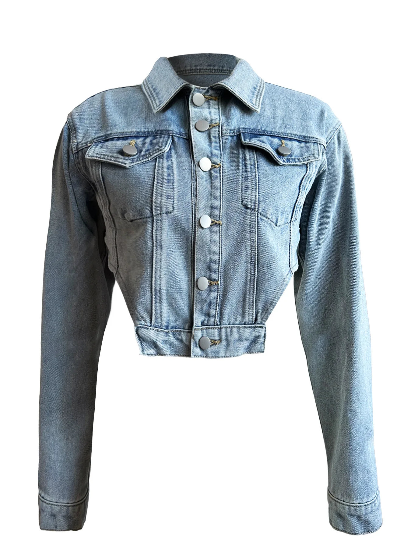 Denim Fashion Jacket Womens Cutting Jacket 2024 Y2K Street Clothing Cutting Racing Jean Jacket Sexy Coats Winter Autumn Clothing 241017