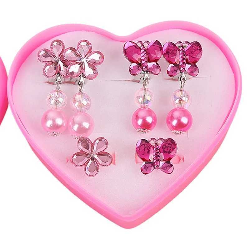 1 set of mini cute animal flower ear clips suitable for hypoallergenic girls non perforated acrylic childrens earrings painless W241017