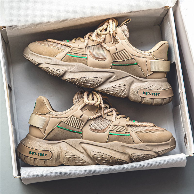 Casual Men Shoes 2024 Autumn New Breathable Mesh Athletic Retro Sports Shoes Thick Bottom Daddy Shoes