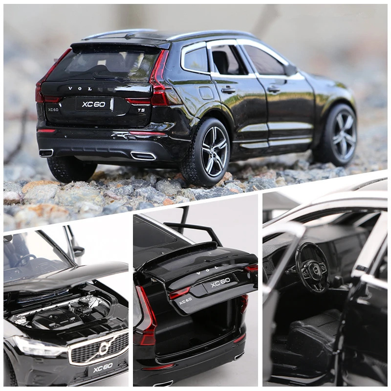 1 32 VOLVOs XC60 XC90 Alloy Car Model Diecast Toy Vehicles Metal Car Model Sound and Light Simulation Collection Kids Toy Gift 241016