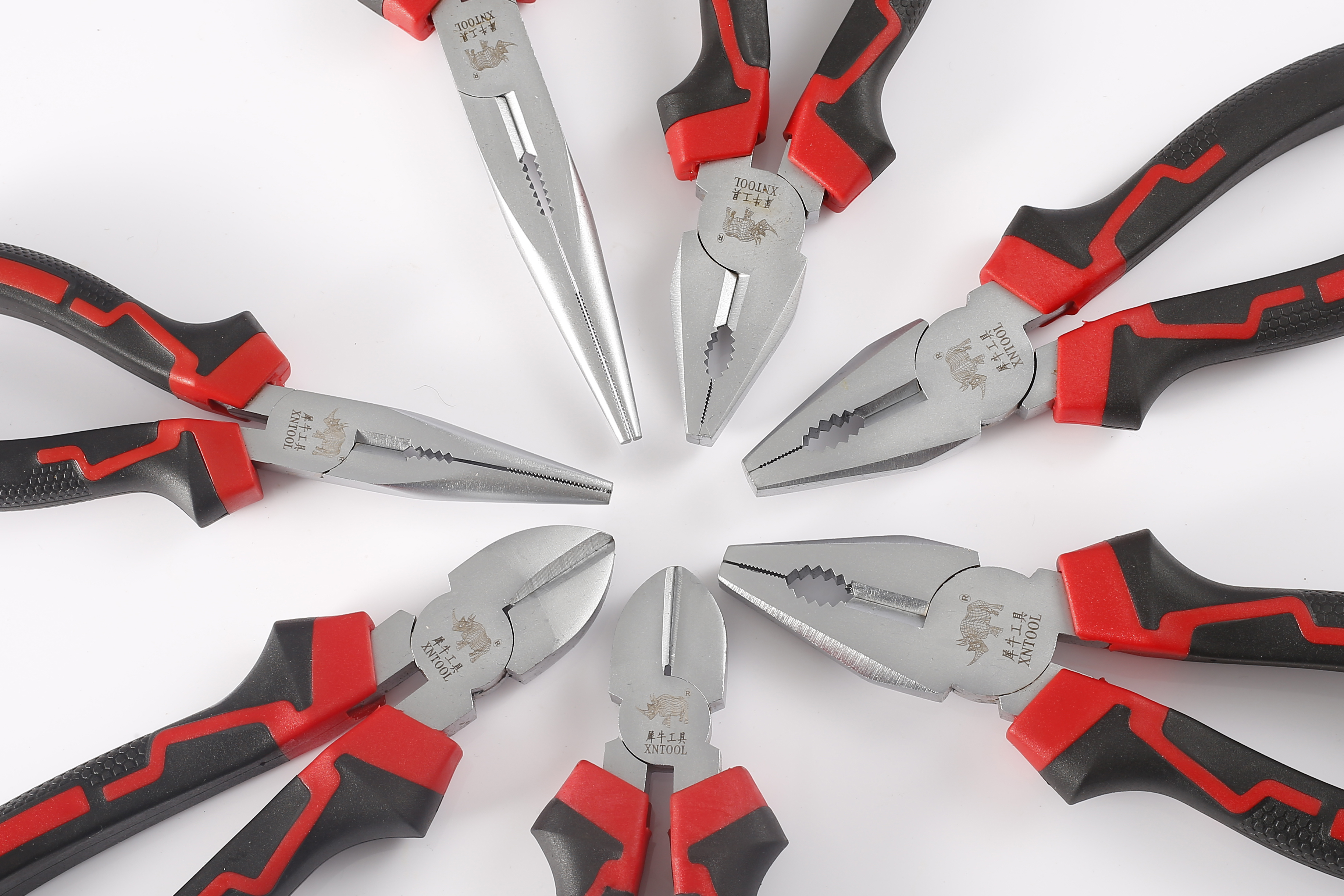 European pliers Pearl nickel treatment on the surface of the red and black diamond handle