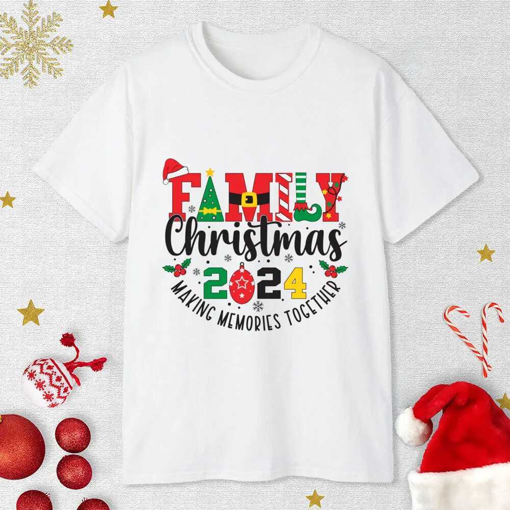 Family Christmas 2024 Print Family Match Shirt Christmas Together Create Memory Clothing Holiday Mom Dad Child Top Baby jumpsuit W241015