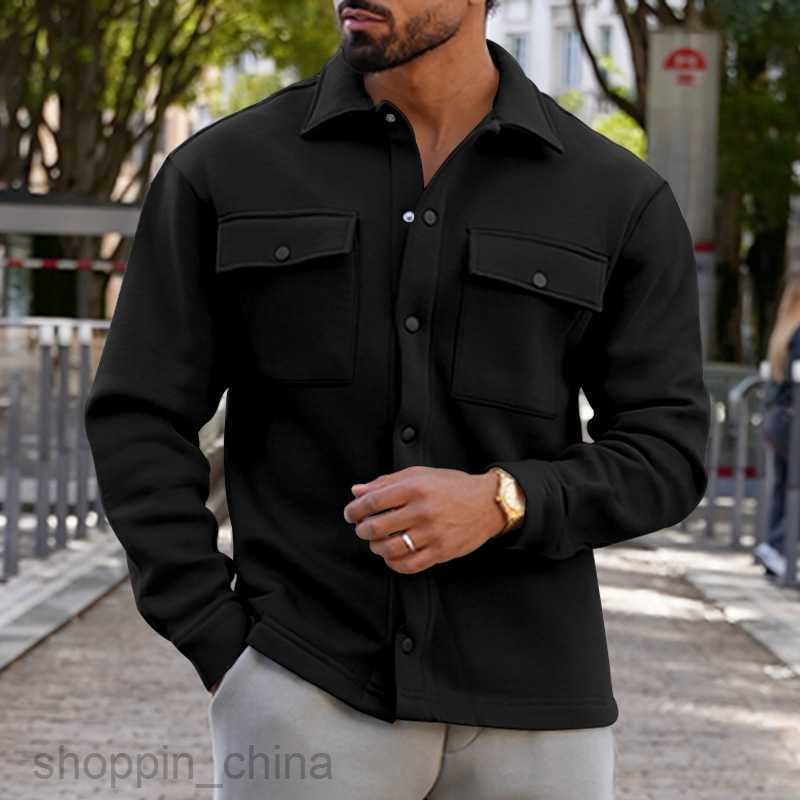 Men's Jackets Coats Winter Casual Men's Velvet Collar Top Single breasted Solid Color Slimming Jacket