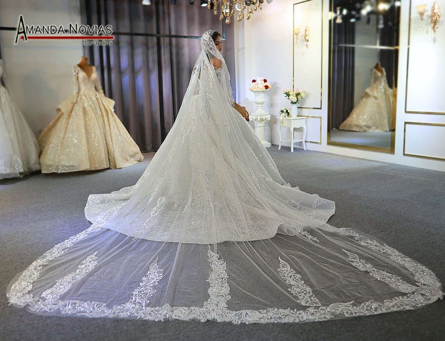 Off The Shoulder Long Sleeves Beautiful Wedding Lace Bridal Dress