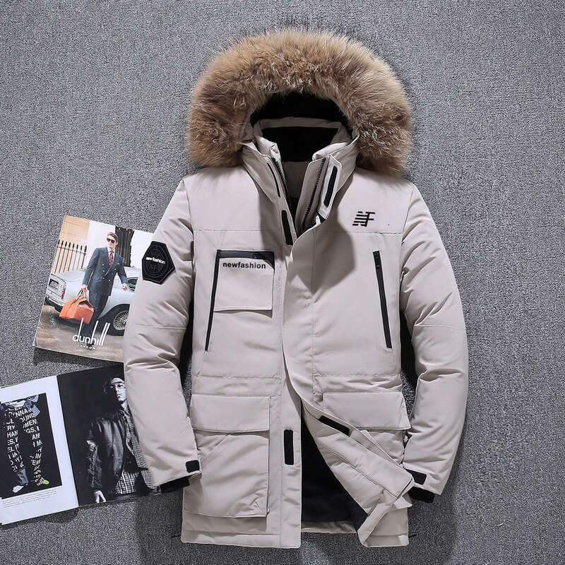 Warm Men's Jacket Brand Clothing 2019 Streetwear Thick Duck Down Large Fur Hooded Women Winter Coat Hiver W1651