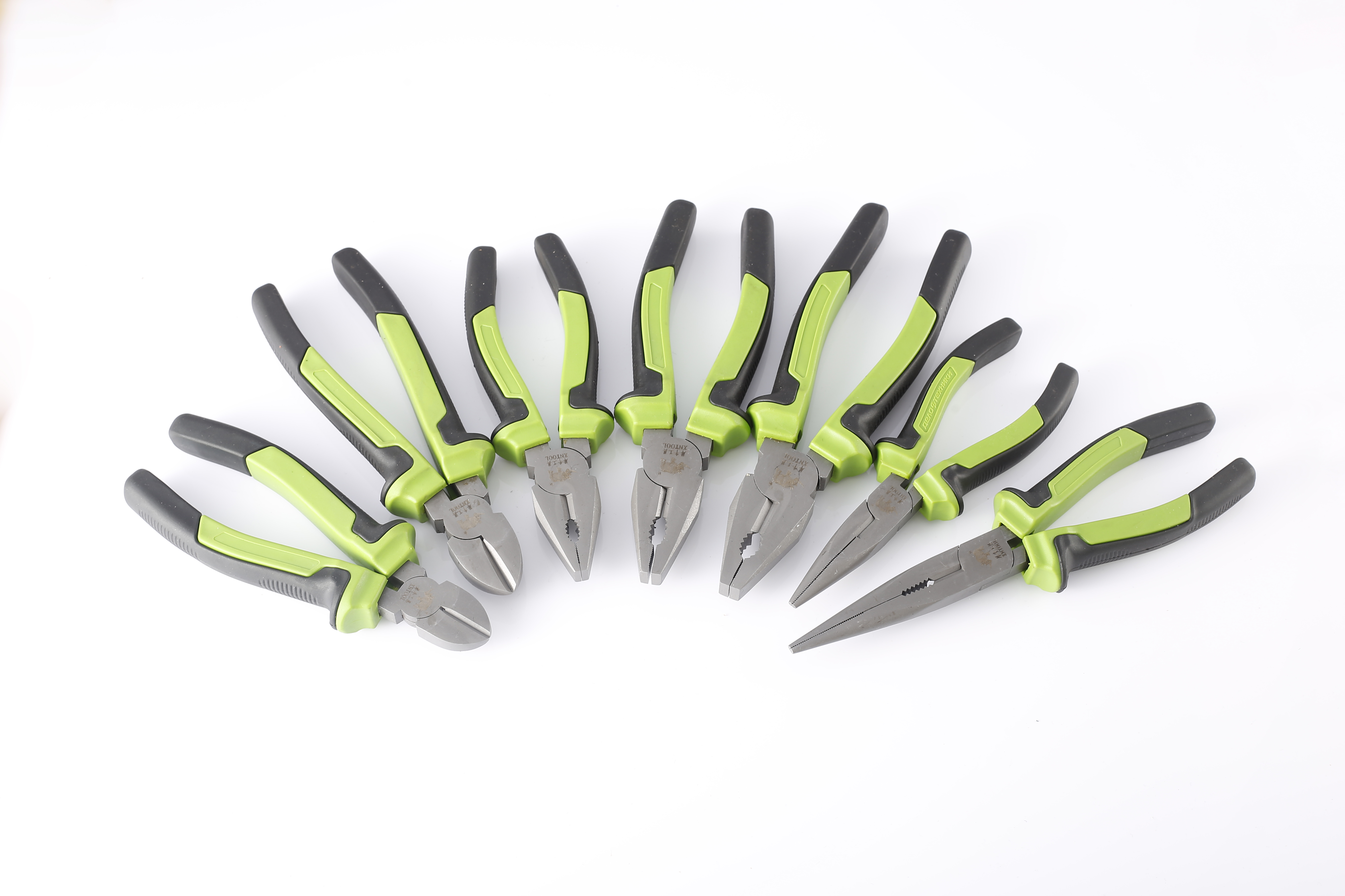 European pliers Green and black handle surface sandblasting treatment