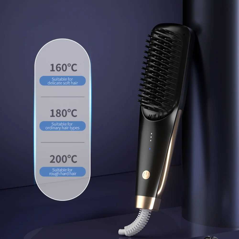 Hair Straightener Comb Quick Heated Electric Comb Hair Straightener Professional Styling Tool Multifunctional Hair Style BrushXJ241016