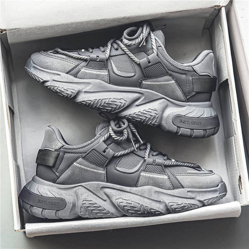 Casual Men Shoes 2024 Autumn New Breathable Mesh Athletic Retro Sports Shoes Thick Bottom Daddy Shoes