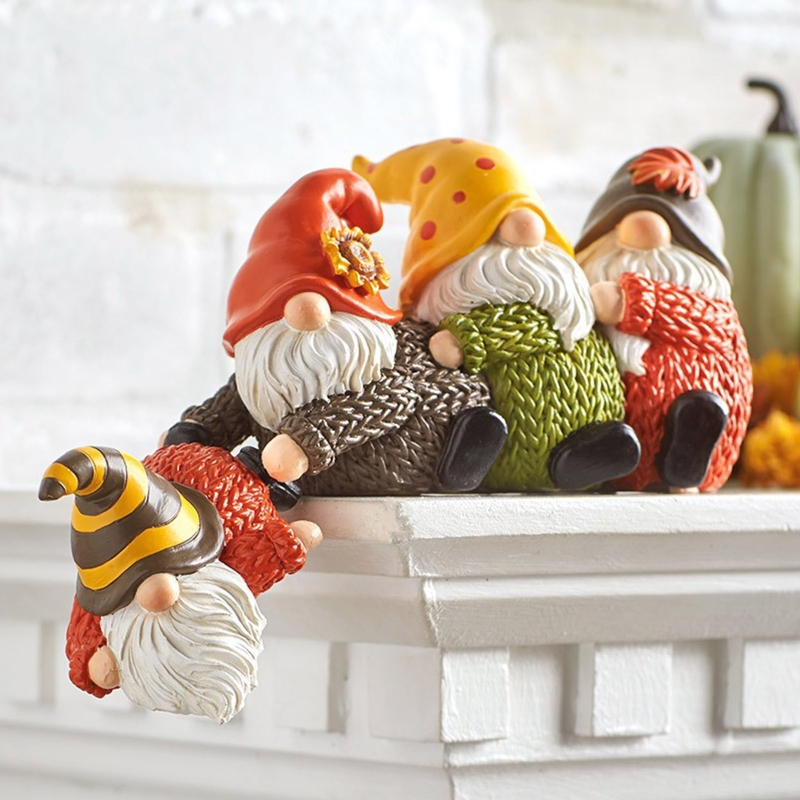 Christmas Christmas Decorations Bookshelf Collectible Gnome Characters Resin Statue Home Decoration