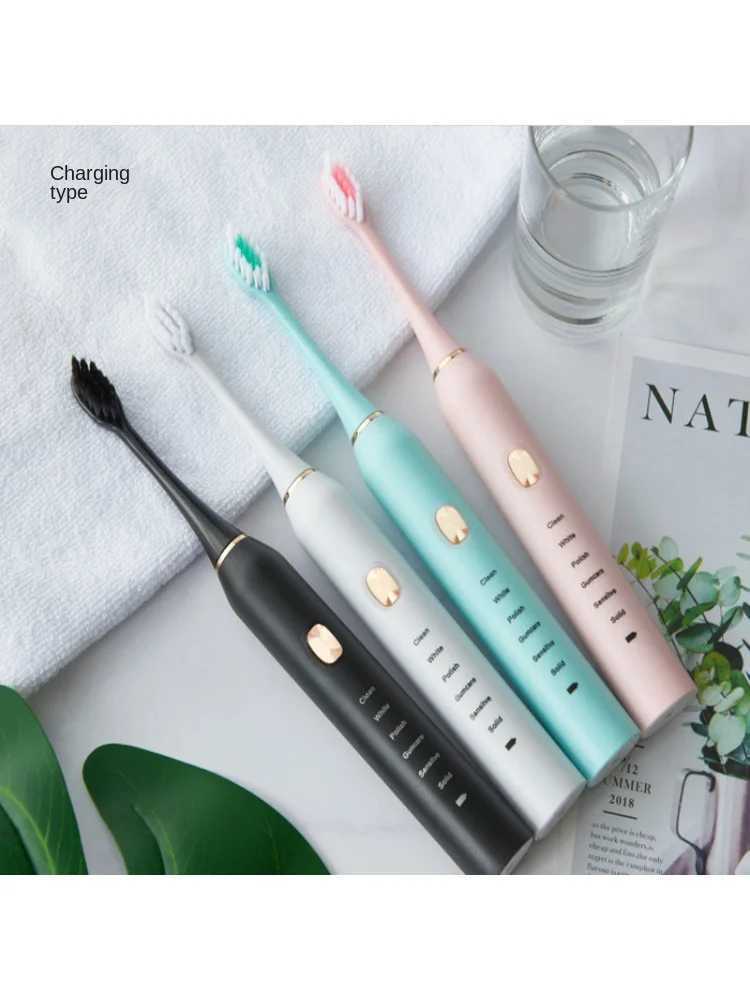 New Arrival Home Applications Electric Toothbrush 6-speed Adult Soft Hair Sound Wave Vibration Travel Oral Brush Head Oral cavity Toothbrush Set G2410