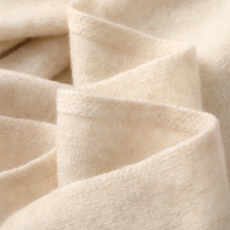 100% Cashmere Scarf AutumnWinter 180 45CM Mens and Womens Knitted Comfortable Soft Solid Color Warm 241009
