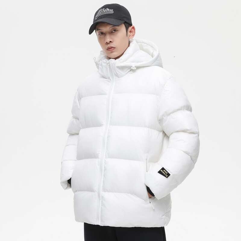 Men Hooded Zipper Parkas Puffer Padded Cotton Clothes Solid Color With Hoodie Warm Waterproof Jackets Man Winter Coats