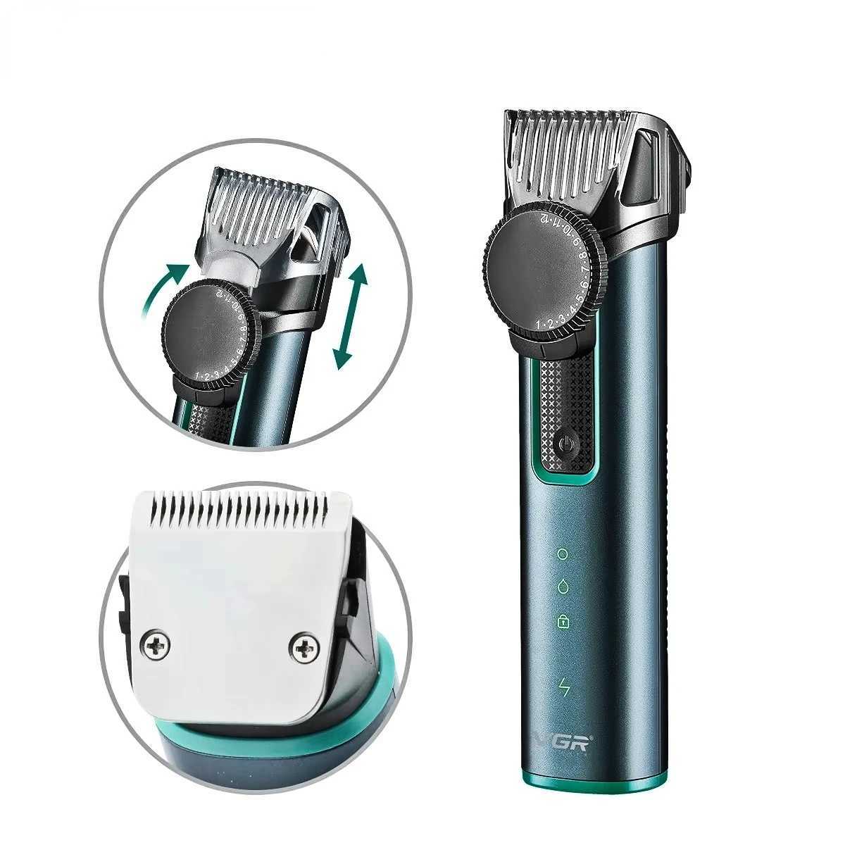 VGR rechargeable trimmer professional trimmer waterproof trimmer mens digital display trimmer V-973 W241017