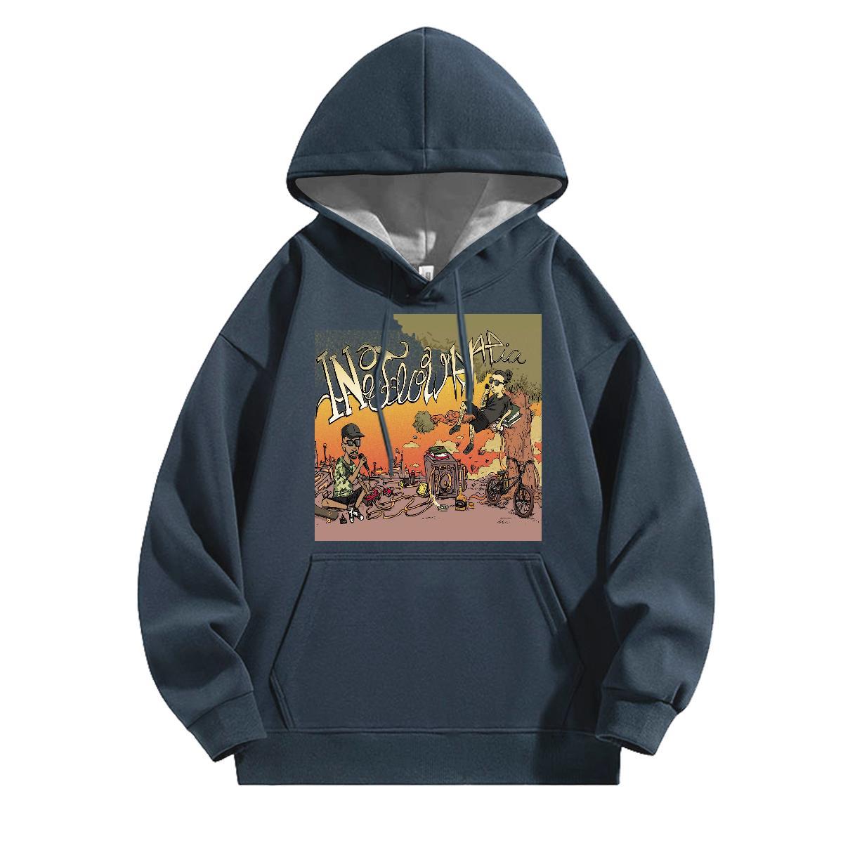 Designer Fashion Hooded Sweatshirt Popular Men Hoodie Black Oversized Tops Pullover Hoodie High Street Hip Hop Breathable Tech Fleece