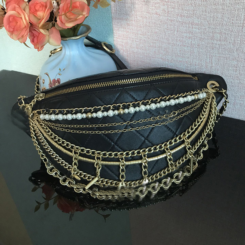 Fashion Women Shoulder Bag 34cm Leather Rhombock Gold Lettering Pendant Luxury Handbag Matelasse Chain Crossbody Bag Fanny Pack Chain Bags Airport Makeup Bags 34cm