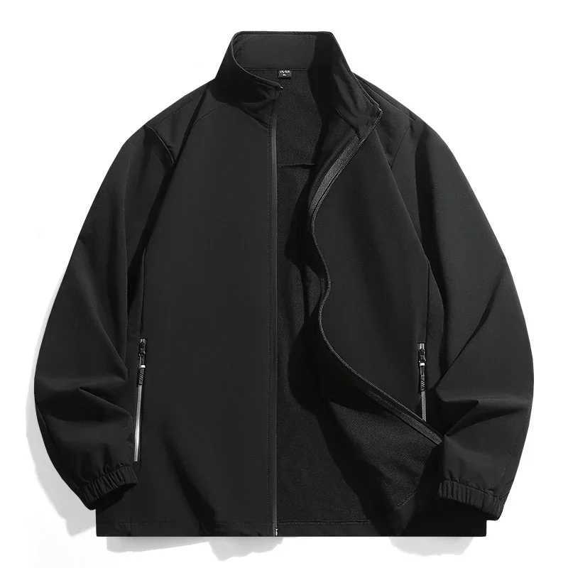 New Men Jacket Outdoor Thin Breathable Windbreaker Autumn Sportwear Solid Coats Outwear Mens Clothing Top X241017