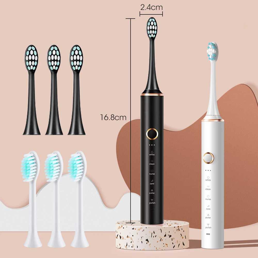 New Soundwave Electric Toothbrush IPX7 Waterproof Toothbrush Adult Timer Toothbrush Electronic Cleaning Whitening Toothbrush Oral Care M241017