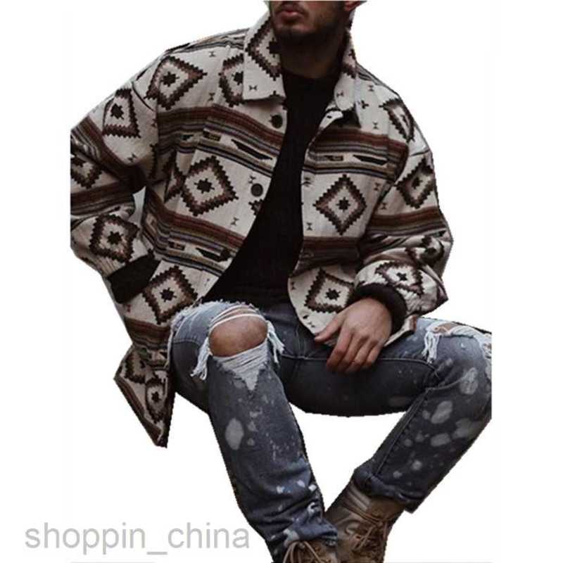 Men's Jackets Coats Autumn New Youth Lapel fashion printed jacket for men