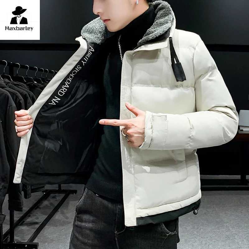 New winter Parka mens fashionable thick fur collar comfortable warm cotton coat mens casual outdoor windproof jacket X241017