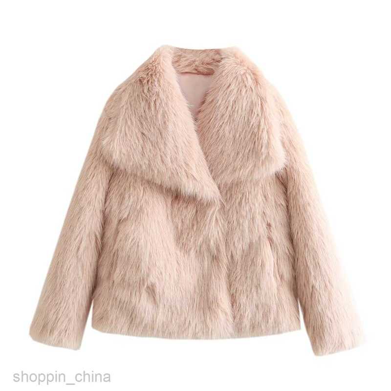 Women's Fur & Faux Fur Fashion jacket Coats Women's Winter New Celebrity Style Fashion Loose Artificial Fur Flip Collar Coat