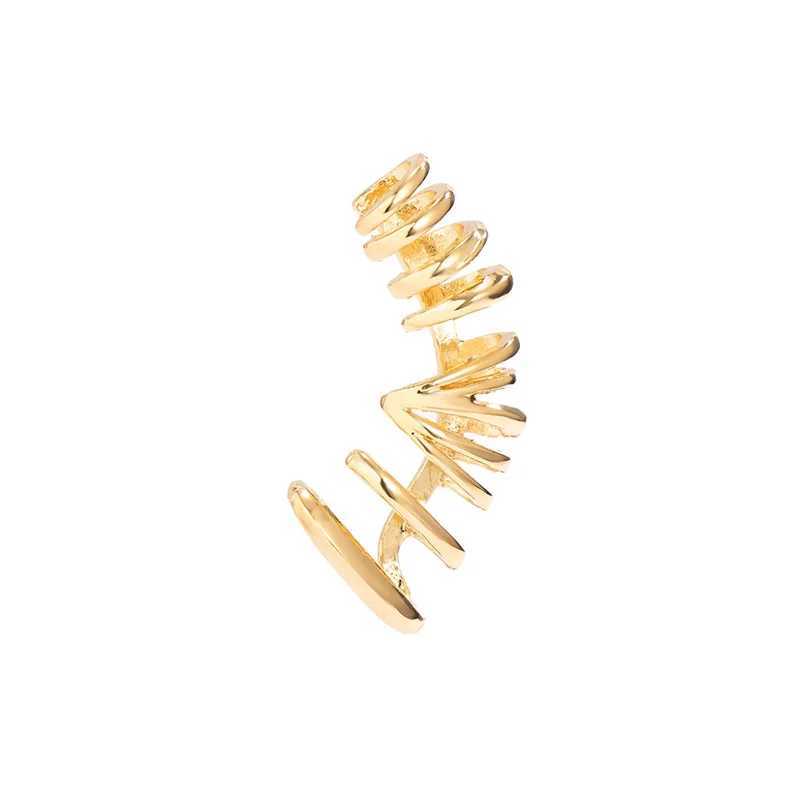 Gold and silver breastbone clip earrings suitable for womens creativity simple C-ear sleeves non perforated ear clips fashionable jewelry W241017