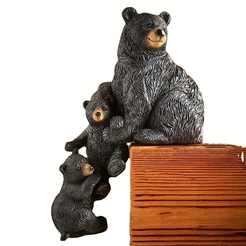 Christmas Table Corner Decoration Mini Christmas Polar Bear Resin Sculpture Sitting Polar Bear On Shelf Christmas Decoration Resin Statue