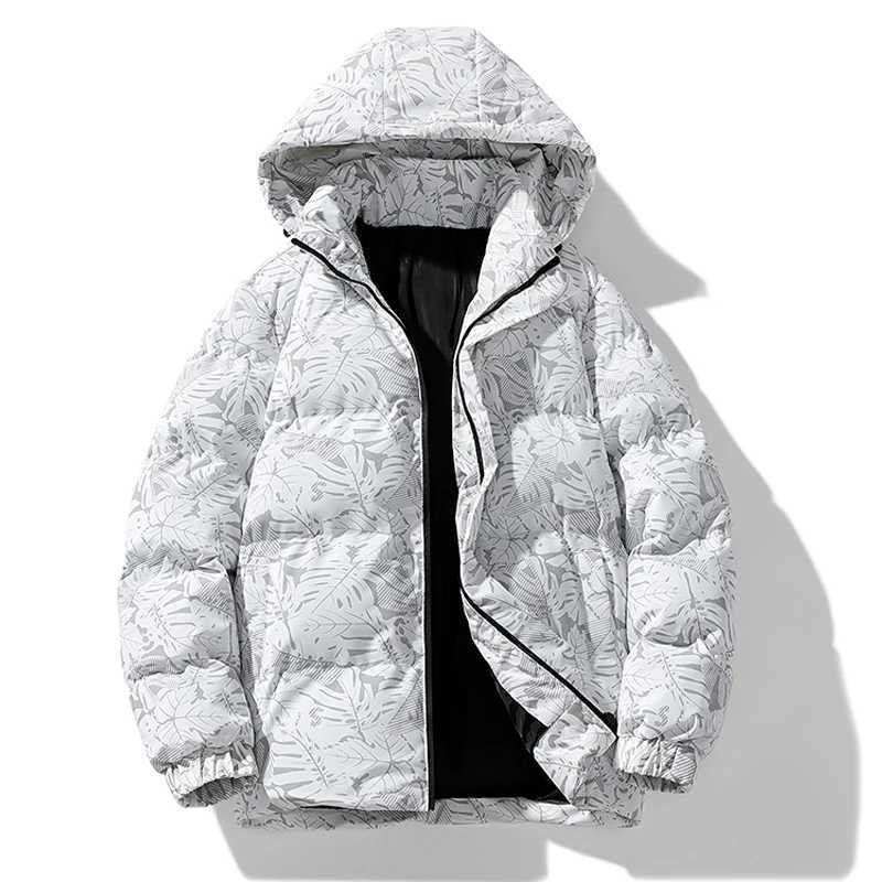 Mens Parkas hooded jacket thick winter jacket warm solid fashionable cotton pad mens clothing jacket X241017