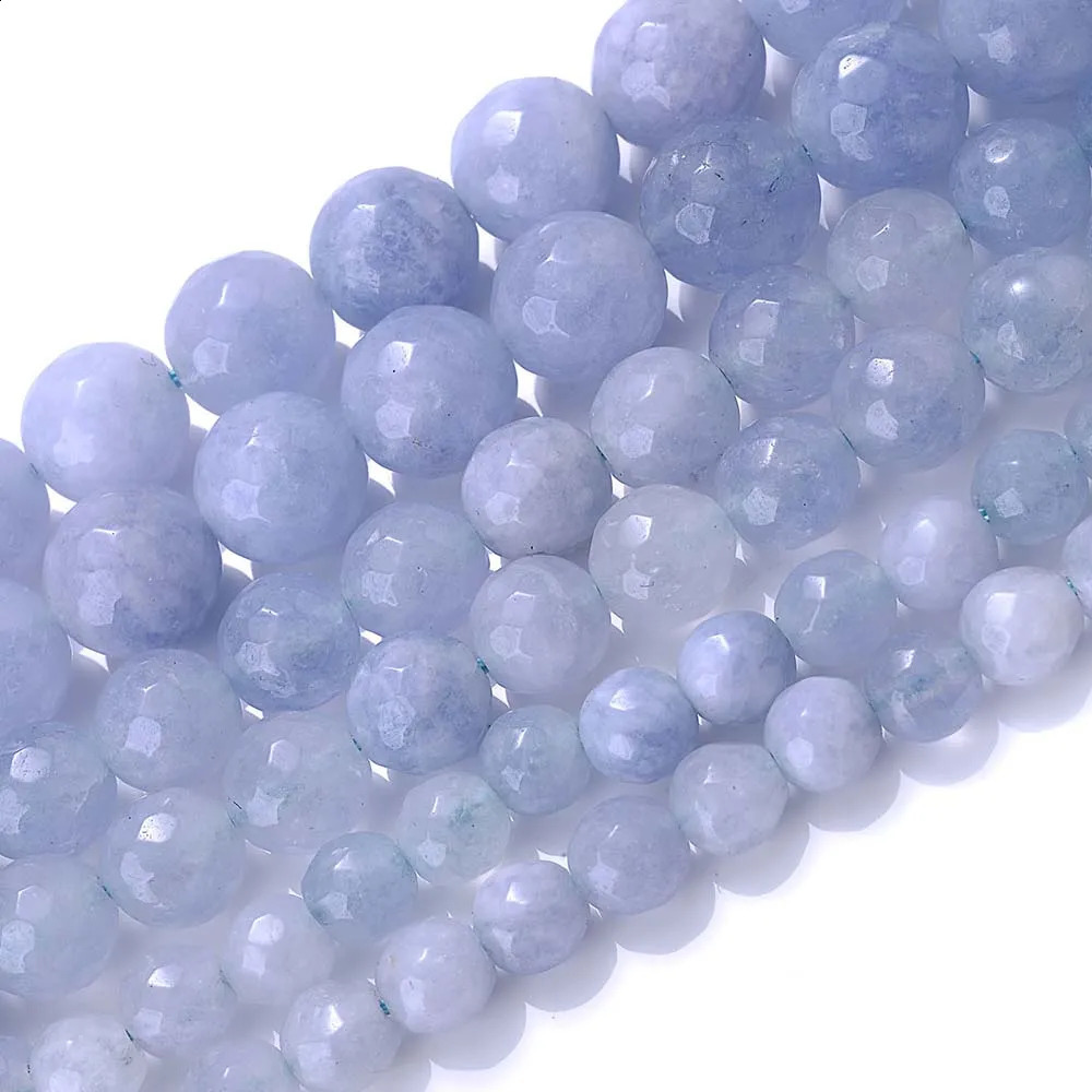 Faceted Natural Stone Beads Loose Spaced Sapphire Beads for Jewelry Making DIY Bracelet Necklace Charm Accessories 6/8/10MM 241017