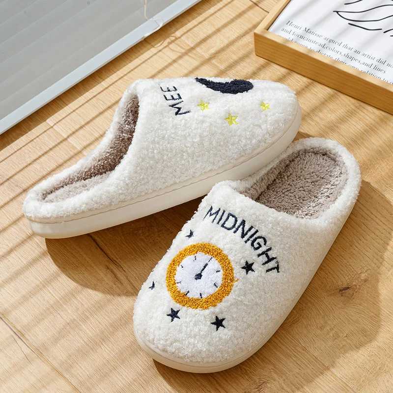 Warm slider cushion slider see me at midnight soft warm and comfortable flat and comfortable blurry womens slider interesting shoesCL241017