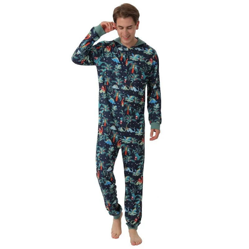 Christmas Family Pajamas Set Daddy Mommy Daughter Son Matching Sleepwear Casual Green Blue Cotton Clothing Baby Cute Jumpsuit 241017