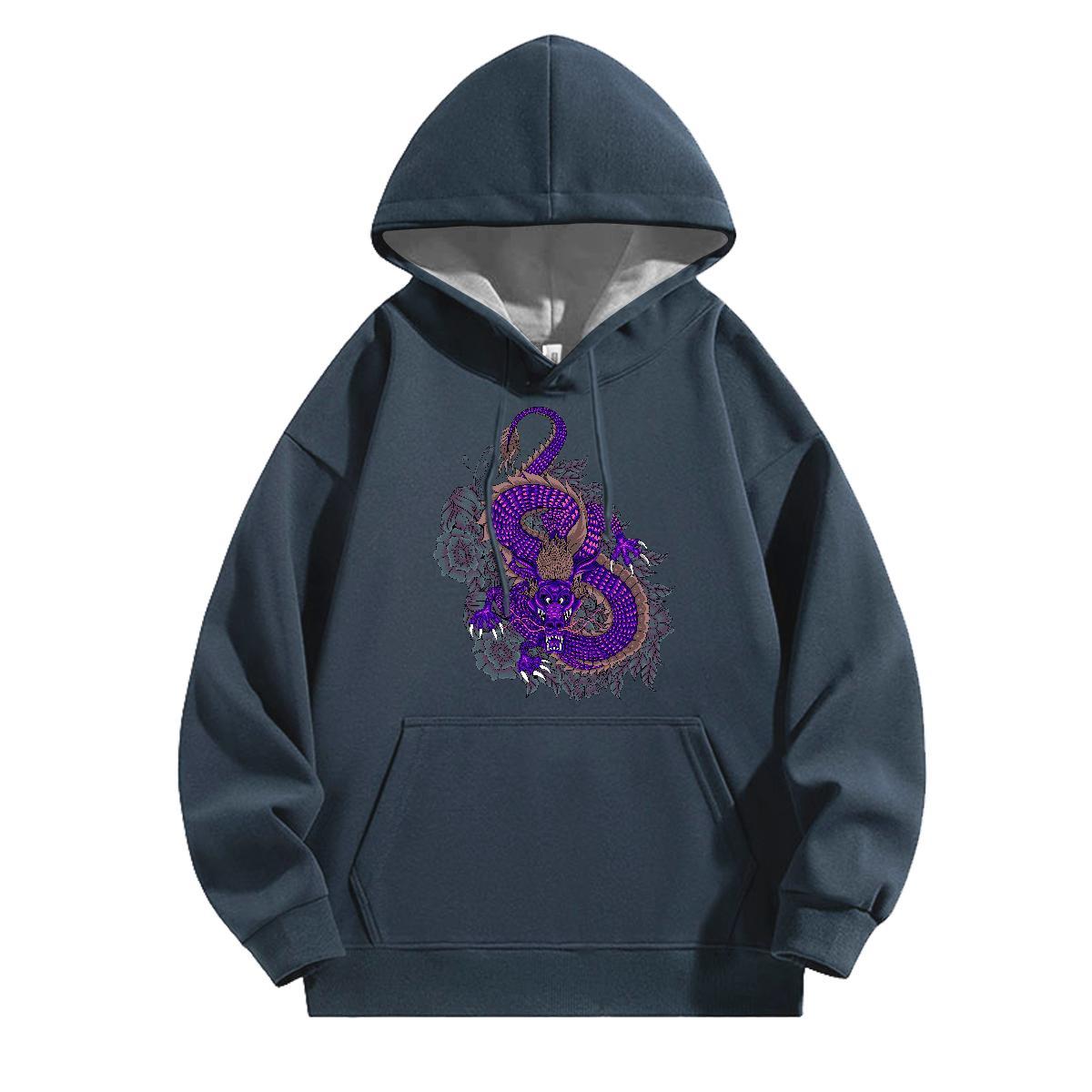 Stylist Hooded Sweatshirt TOP Quality Men Clothes Hoodie Skull Tops Pullover Hoodie Hip Hop Street Breathable Drawstring Thick Plush